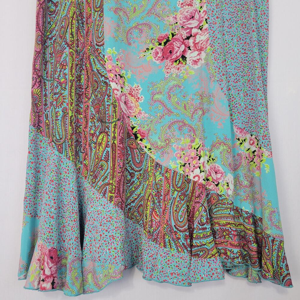 Y2K Floral Mixed Patchwork Print Maxi Skirt sz 12 Multicolor Boho Fairy Cottage - Picture 3 of 7
